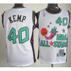 Seattle SuperSonics #40 Shawn Kemp 1995 All Star White NBA Jerseys