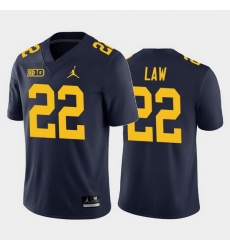 Michigan Wolverines Ty Law Navy Home Men'S Jersey