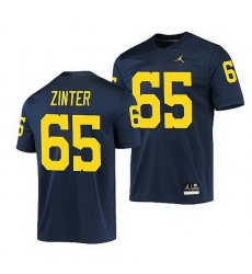 Michigan Wolverines Zak Zinter Navy Game Men'S Jersey