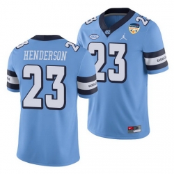 North Carolina Tar Heels Josh Henderson Carolina Blue 2021 Orange Bowl Game Jersey