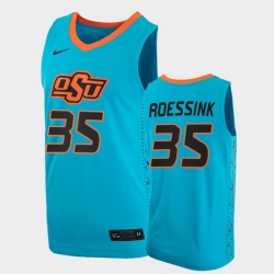 Men Oklahoma State Cowboys Hidde Roessink College Basketball Blue Jersey