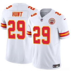 Men  Kansas City Chiefs 29 Kareem Hunt White 2024 F U S E Vapor Untouchable Limited Stitched Football Jersey