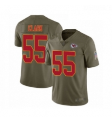 Men Kansas City Chiefs 55 Frank Clark Limited Olive 2017 Salute to Service Football Jersey