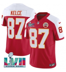 Men   Kansas City Chiefs 87 Travis Kelce Red 2023 F U S E  With Super Bowl LVII Patch Vapor Untouchable Limited Stitched Jersey