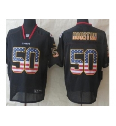 Nike Kansas City Chiefs 50 Justin Houston Black Elite USA Flag Fashion NFL Jersey