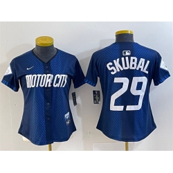 Women Detroit Tigers 29 Tarik Skubal 2024 Navy City Connect Cool Base Limited Stitched Baseball Jersey