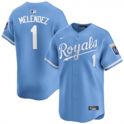 Men Kansas City Royals 1 MJ Melendez Light Blue Alternate Limited Stitched Baseball Jersey