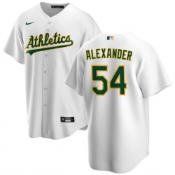 Men Oakland Athletics 54 Scott Alexander White Cool Base Stitched Jersey