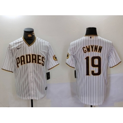 Men San Diego Padres 19 Tony Gwynn White Cool Base Stitched Baseball Jersey 1