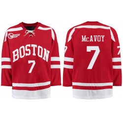 Boston University Terriers BU 7 Charlie McAvoy Red Stitched Hockey Jersey