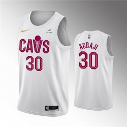 Men Cleveland Cavaliers 30 Ochai Agbaji White Association Edition Stitched Basketball Jersey