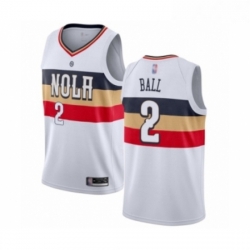 Womens New Orleans Pelicans 2 Lonzo Ball White Swingman Jersey Earned Edition 