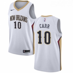 Womens Nike New Orleans Pelicans 10 Tony Carr Authentic White NBA Jersey Association Edition 