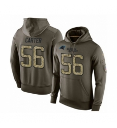 Football Carolina Panthers 56 Jermaine Carter Green Salute To Service Mens Pullover Hoodie