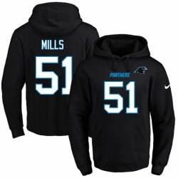 NFL Mens Nike Carolina Panthers 51 Sam Mills Black Name Number Pullover Hoodie