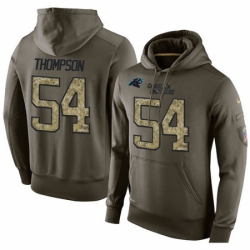 NFL Nike Carolina Panthers 54 Shaq Thompson Green Salute To Service Mens Pullover Hoodie