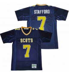 Men MATTHEW STAFFORD 7 HIGH SCHOOL FOOTBALL JERSEY Dark Blue