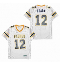 Men Tom Brady 12 Junipero Serra Padres High School Football white