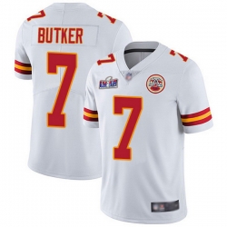 Men Nike Kansas City Chiefs 7 Harrison Butker White Bound Stitched NFL Vapor Untouchable Limited 2024 Super Bowl LVIII Jersey