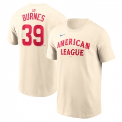 Men American League 39 Corbin Burnes Cream 2024 All Star Name  26 Number T Shirt