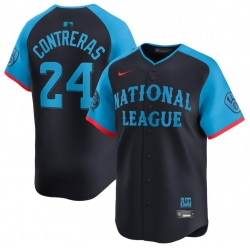 Youth National League 24 William Contreras Navy 2024 All Star Limited Stitched Baseball Jersey