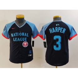 Youth National League 3 Bryce Harper Navy 2024 All Star Limited Stitched Baseball Jersey 5