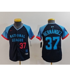 Youth National League 37 Teoscar Hernandez Navy 2024 All Star Limited Stitched Baseball Jersey 3