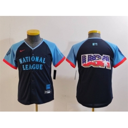 Youth National League Navy 2024 All Star Big Logo Limited Stitched Jersey