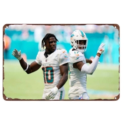 Miami Dolphins Aluminum Sign 12x8 Inch Jaylen Waddle 002