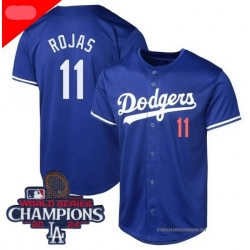 Youth Nike Los Angeles Dodgers Miguel Rojas #11 Blue 2024 World Series Champions Stitched MLB Jersey